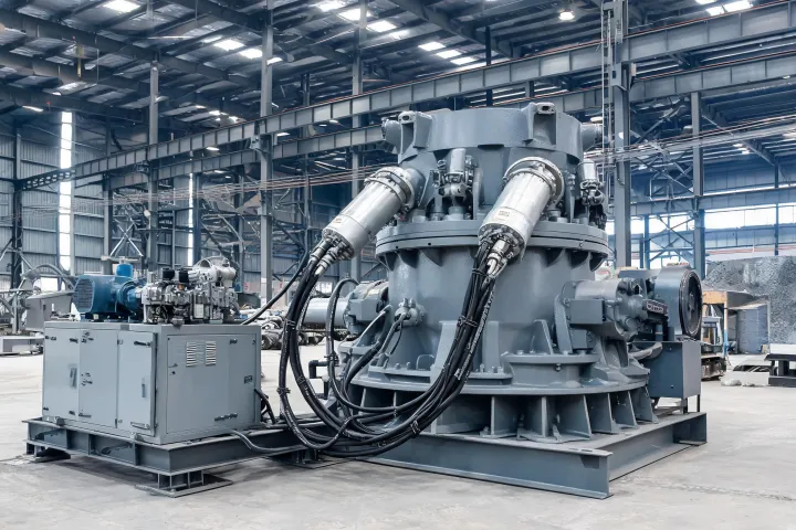 Hydraulic power unit on cone crusher